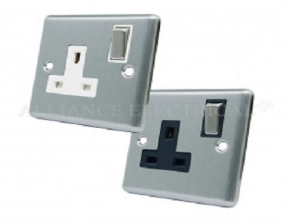 Satin Chrome Classical Style 13 Amp Single Wall Socket 1 Gang: Alliance Electrical